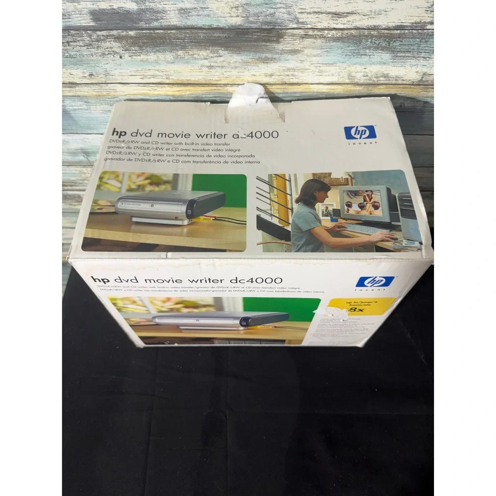HP DVD Movie Writer dc4000 Silver External USB Video Transfer Drive Excellent